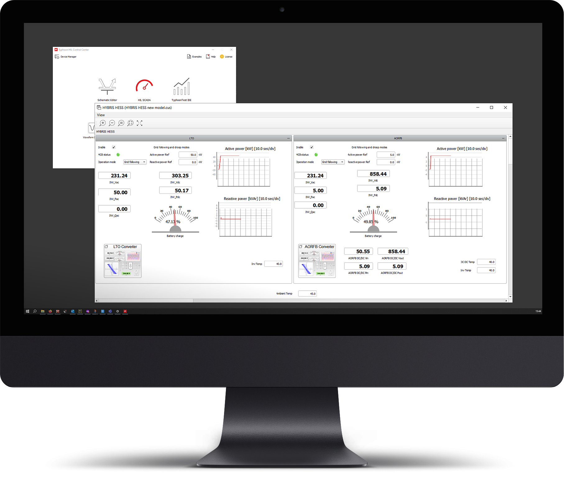 Battery SCADA black monitor